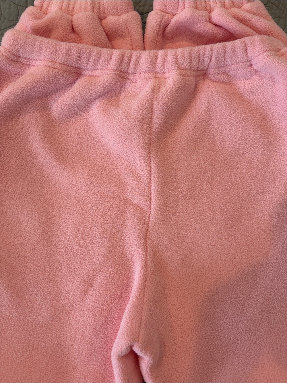 Pink Fleece Bottoms with Christmas Tree Embroidery - Picture 4 of 4